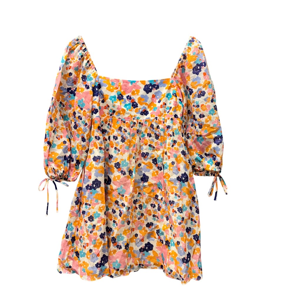 Amanda Uprichard Darling‎ Dress Womens Small Floral Mini Multi Color Smocked